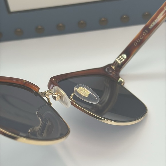 New Authentic Gucci GG0382S Sunglasses Havana/Blue Men Sunglasses - Picture 11 of 17